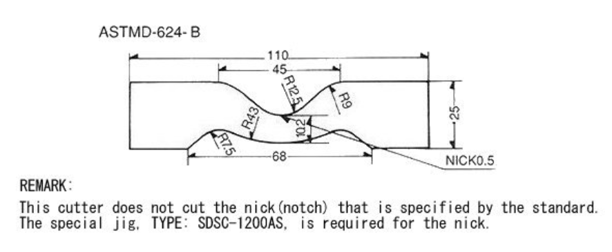ASTM D624-(TYPE-B)-(SPECIMEN CUTTING DIE)